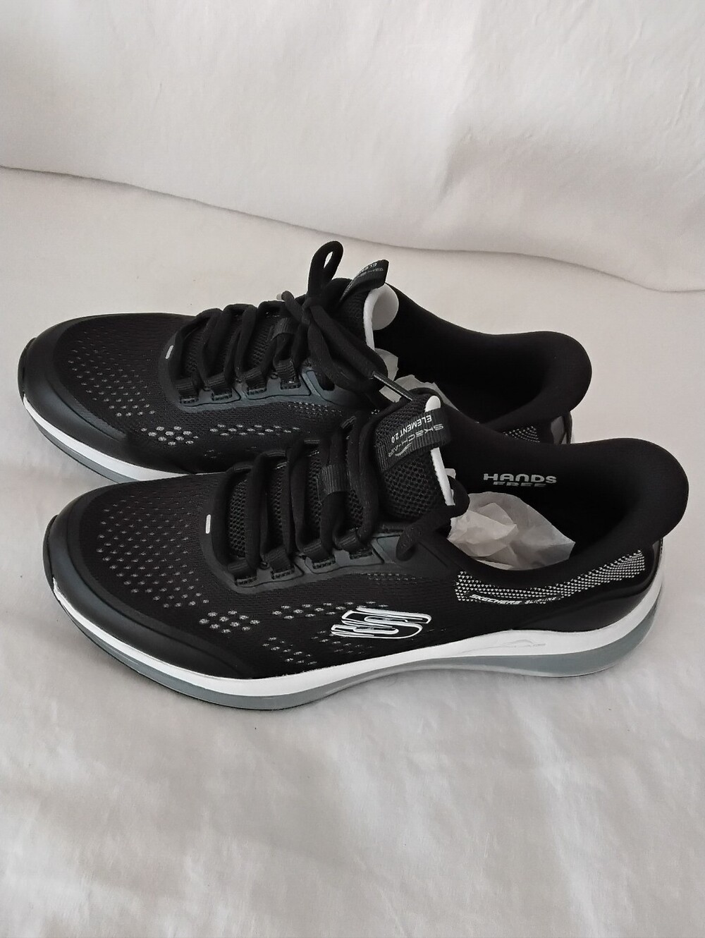 Skechers Black and White Womens Athletic Sneakers